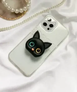 3D Cute Kitten Phone Holder With Mini Mirror