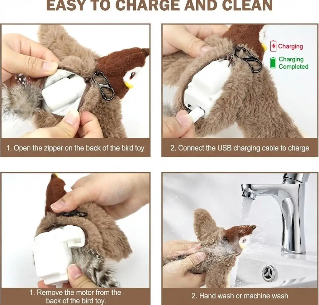 Interactive ChirpingBird Cat Toy (Realistic Flapping Sound) - Image 4