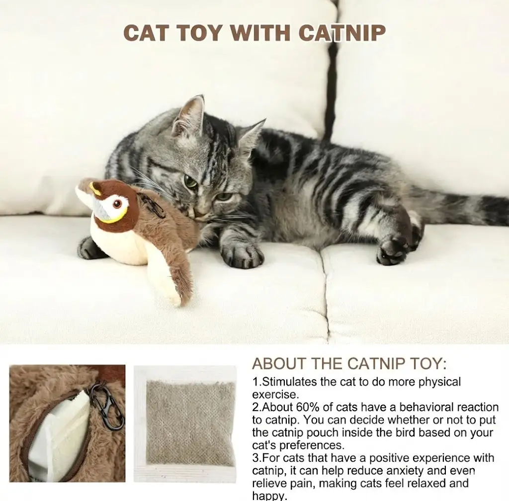 Interactive ChirpingBird Cat Toy (Realistic Flapping Sound) - Image 7