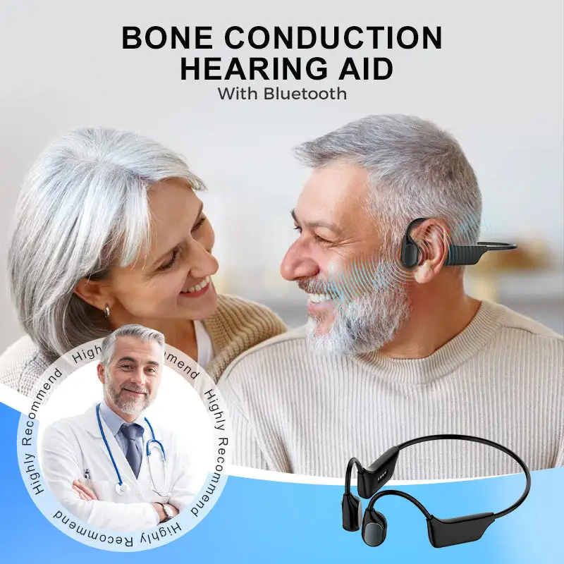 Bone Conduction Smart Hearing Aid Bluetooth Earphones(App Controlled)