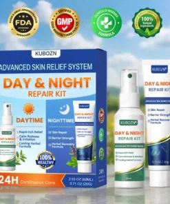Eczema Day & Night Repair System - 100% Steroid-Free Relief Duo for Intense Itch, Redness & Broken Skin