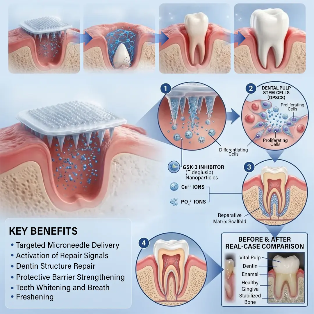 Tooth & Gum Repair Fast-Dissolving Microneedle Patch - Image 5