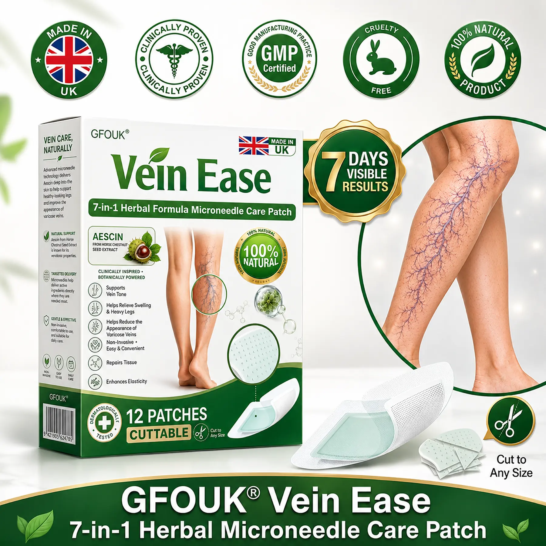 7-in-1 Microneedle Vein & Lipedema Treatment Patch