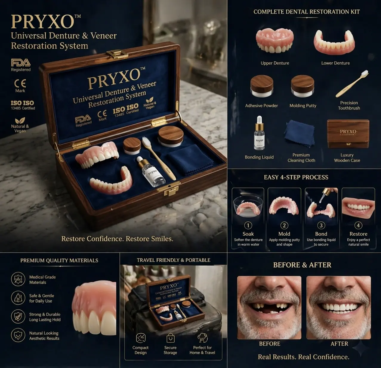 Medical Full Denture with Strong Suctiond Custom-Fit Full Functional Dentures - Image 2