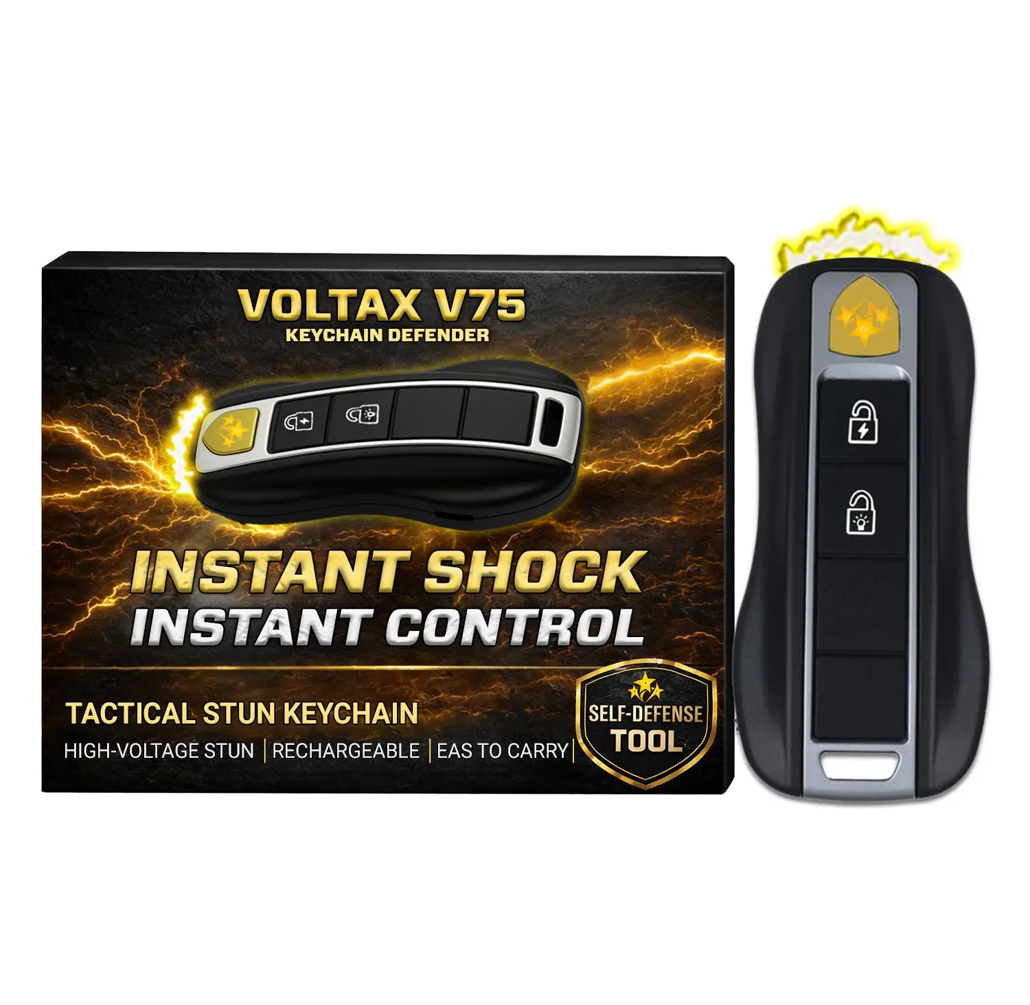 Voltax ShockForce 75M Stun Car Keychain 2026 Flash Sale 75 OFF