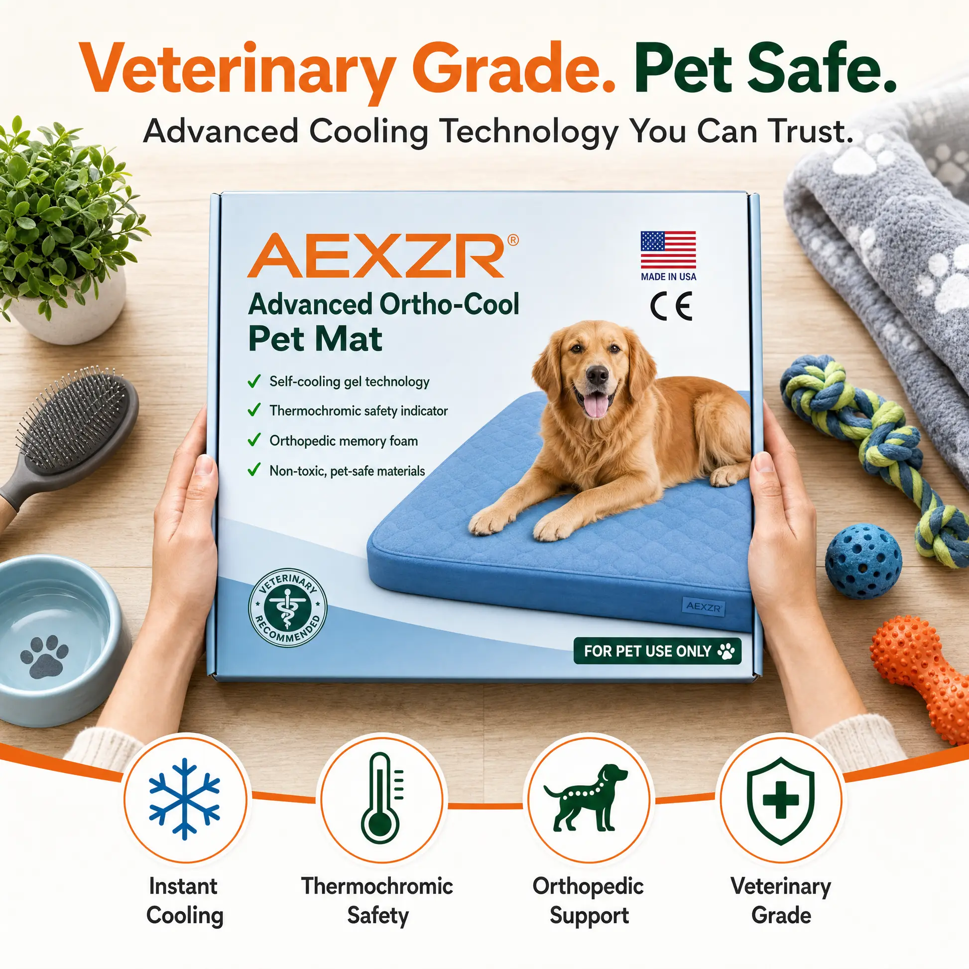 Advanced Ortho-Cool Pet Mat | Thermochromic Safe Cooling Pad