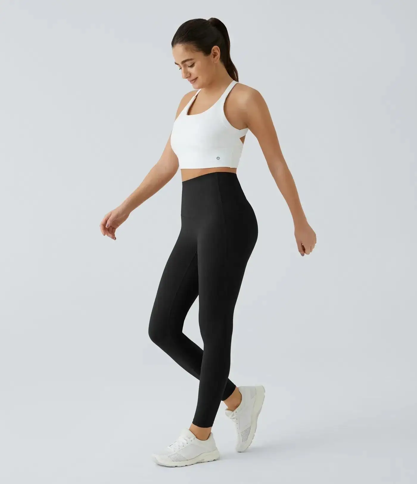 High Waisted Waist Shaping Pocket Shaping Training Leggings - Image 12