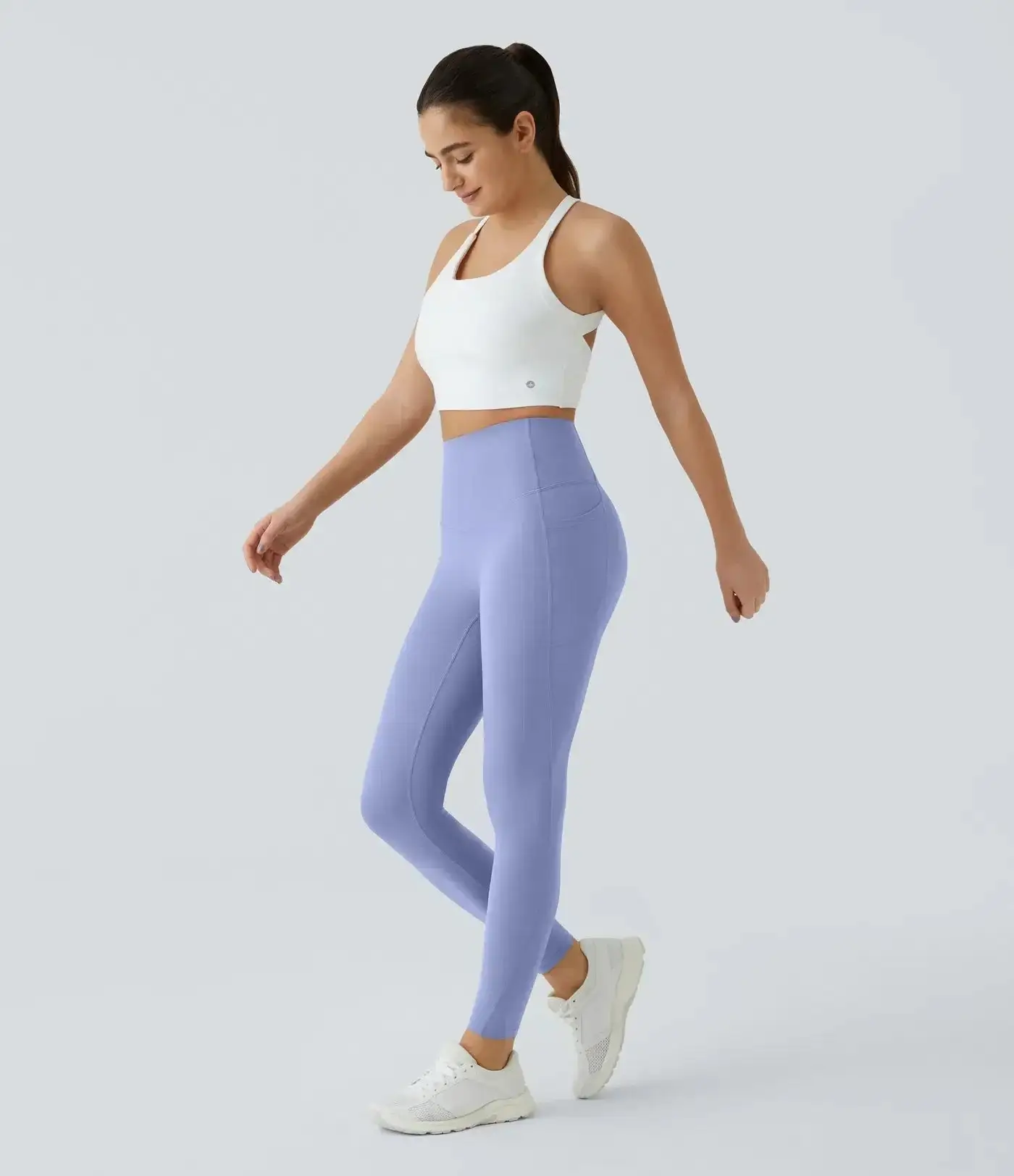 High Waisted Waist Shaping Pocket Shaping Training Leggings - Image 13