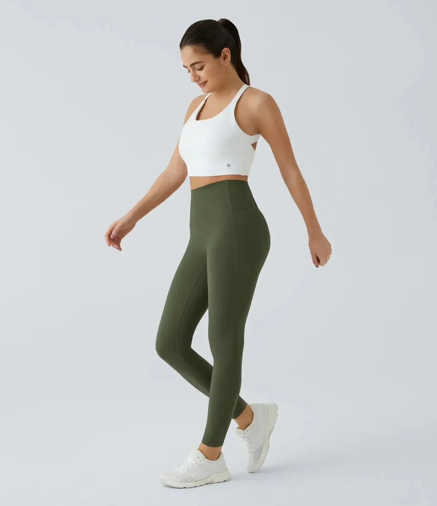 High Waisted Waist Shaping Pocket Shaping Training Leggings - Image 14
