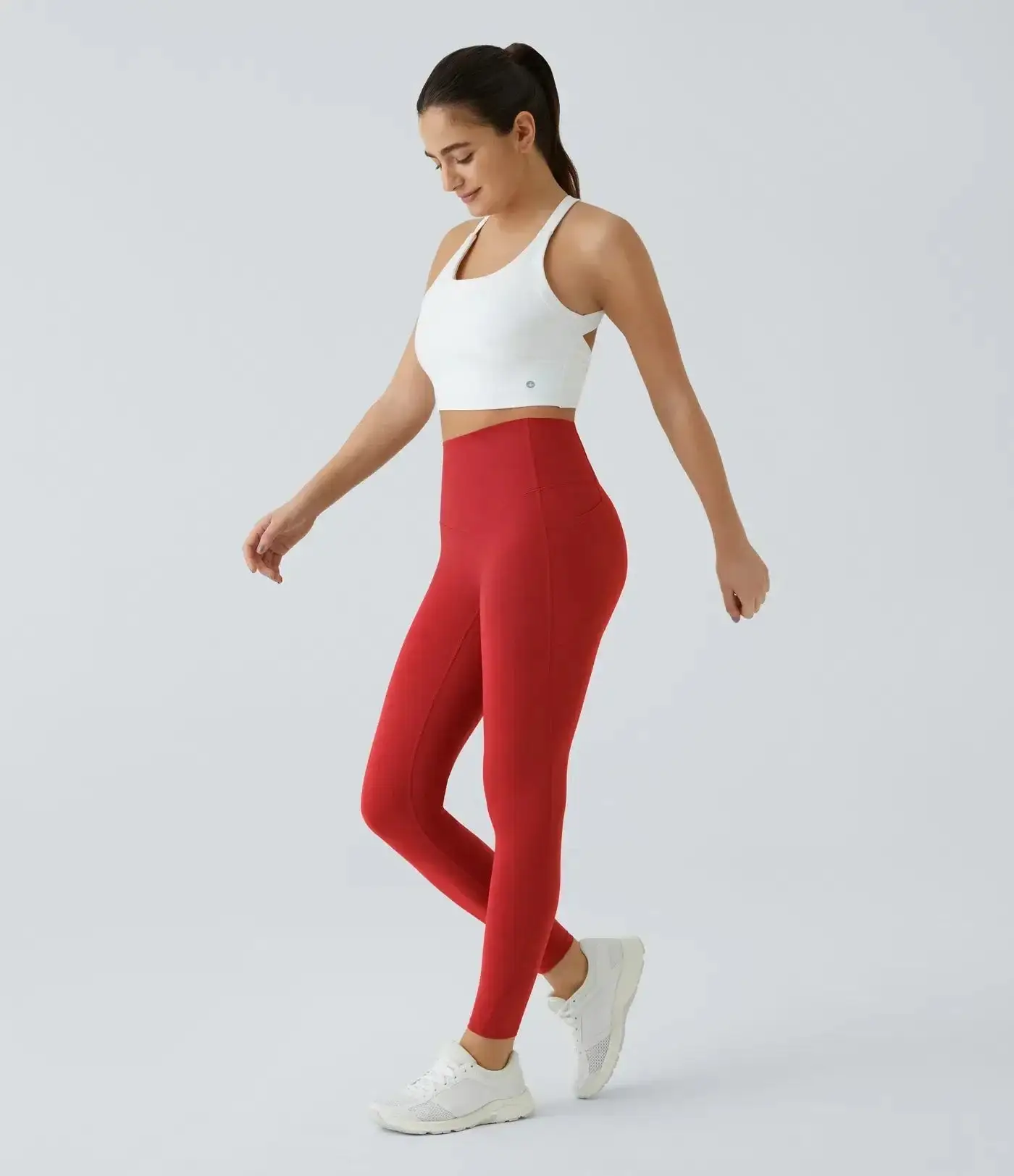 High Waisted Waist Shaping Pocket Shaping Training Leggings - Image 16