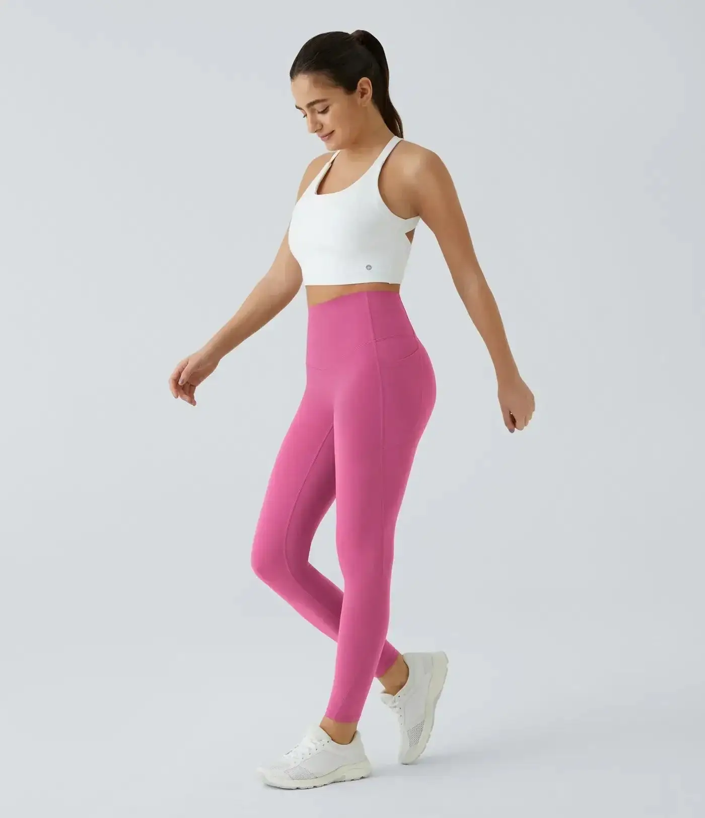High Waisted Waist Shaping Pocket Shaping Training Leggings - Image 19