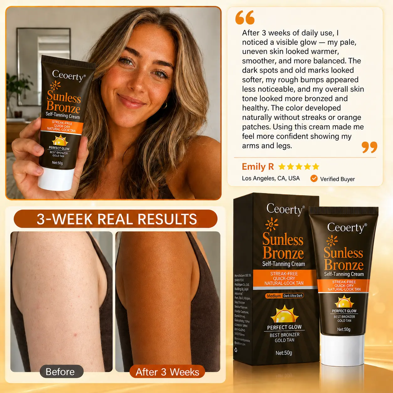 Sunless Bronze Self-Tanning Cream - Image 4