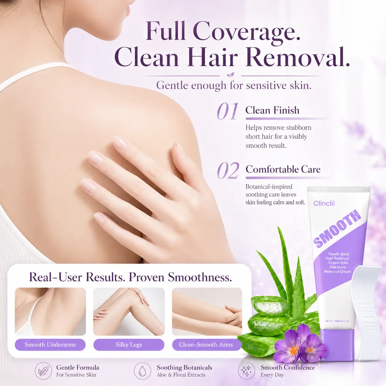 Smooth Hair Removal Cream Silky Skin in Minutes, No Razor Needed - Image 5