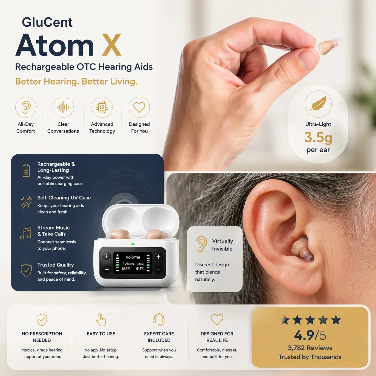 Atom X Smart Hearing Aids — Hear Clearly, Feel Confident Again - Image 3