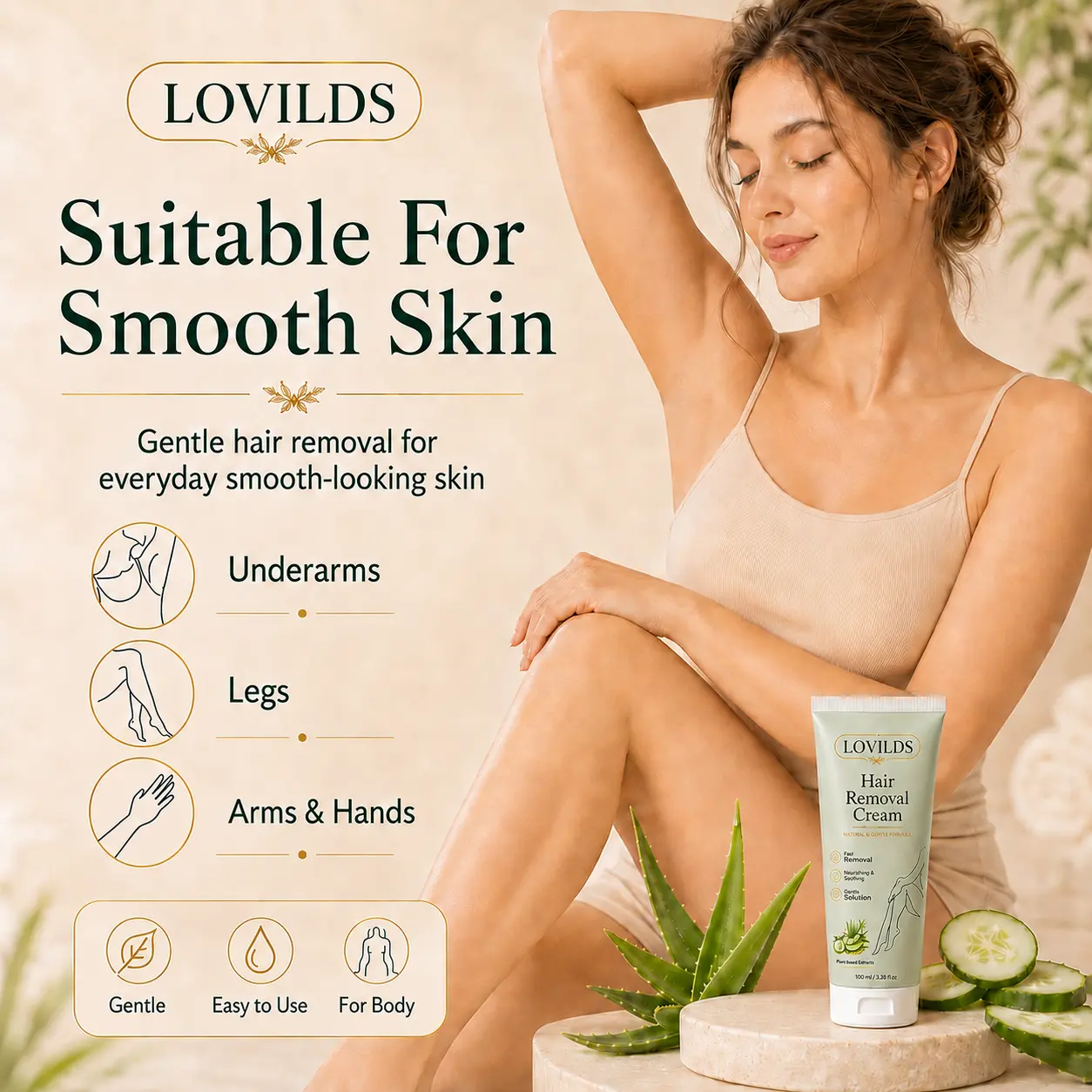Natural Gentle Hair Removal Cream - Image 2