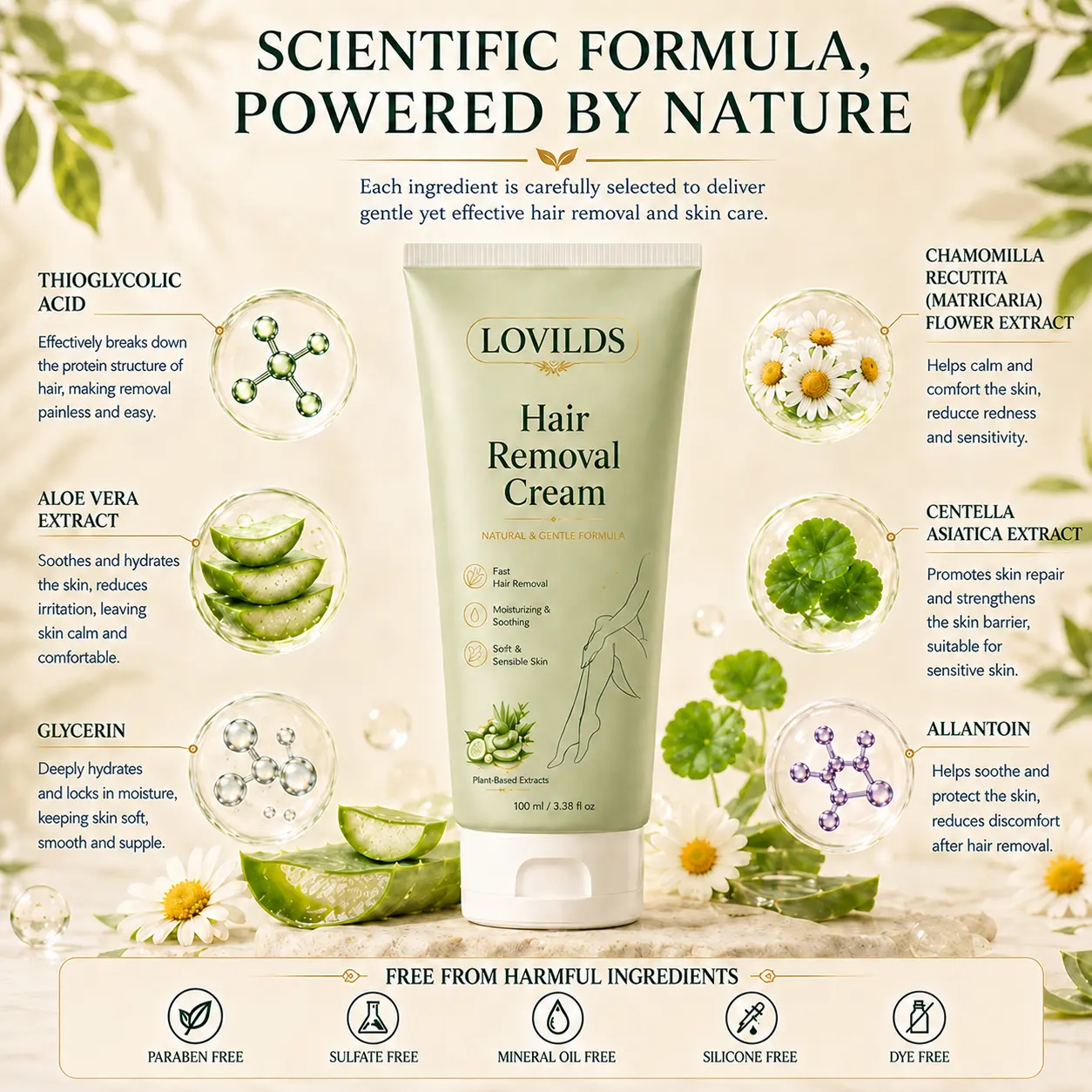 Natural Gentle Hair Removal Cream - Image 3
