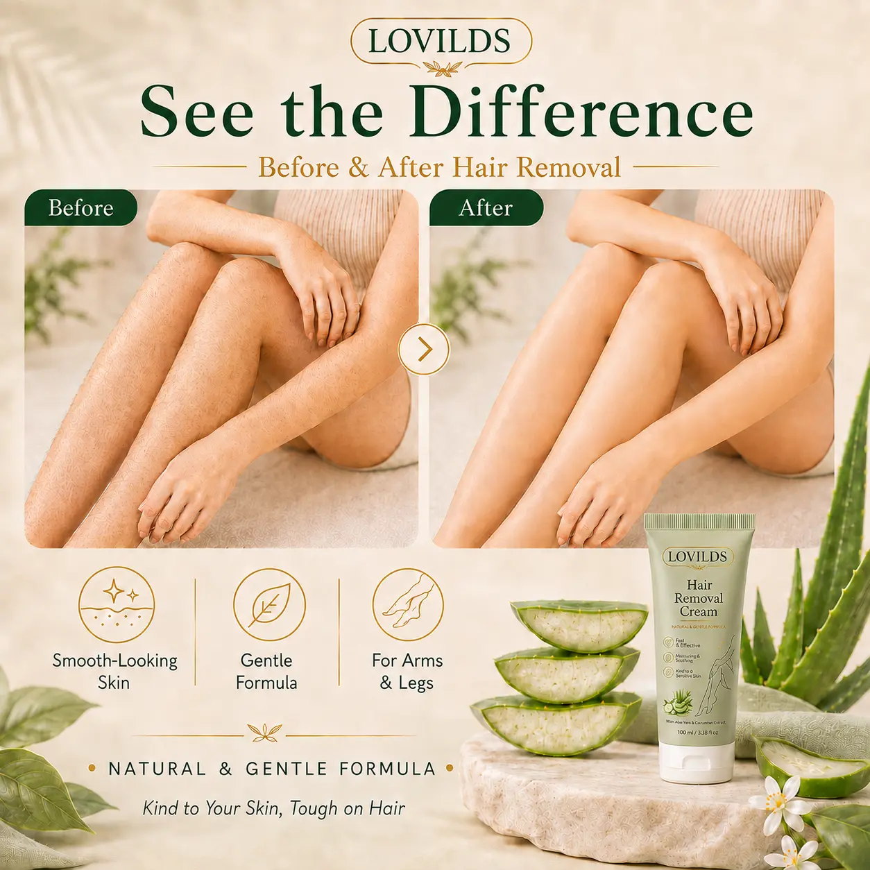 Natural Gentle Hair Removal Cream - Image 6