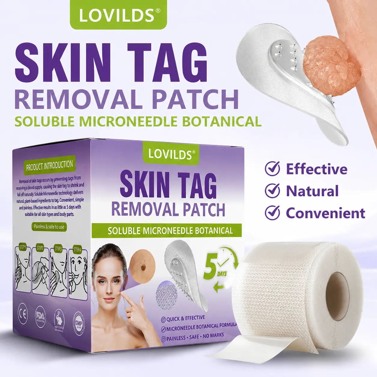 SOLUBLE BOTANICAL SKIN TAG REMOVAL PATCH
