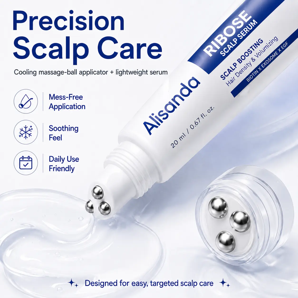 Alisanda RIBOSE Scalp Serum Roll-On for Fuller-Looking Hair - Image 2