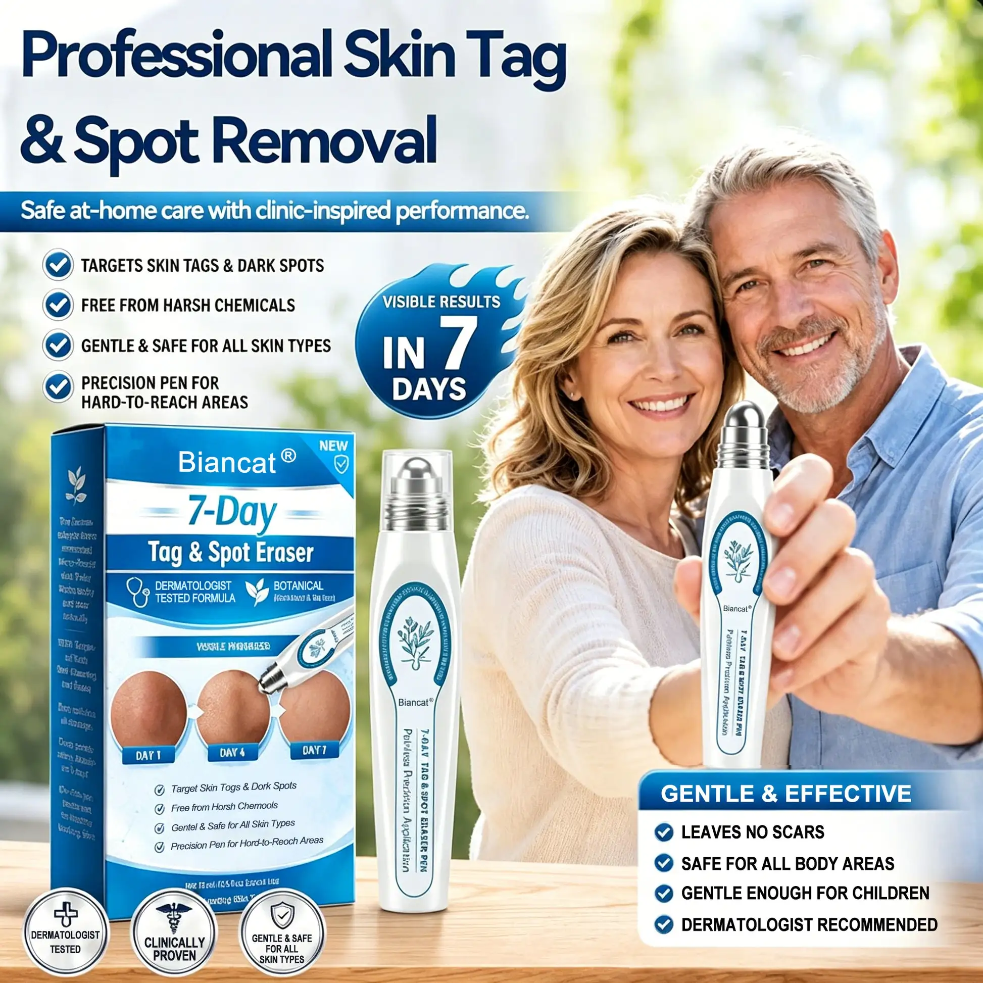 7-Day Skin Tag & Spot Eraser Painless & Scar-Free Advanced Imperfection Removal Rollerball Pen