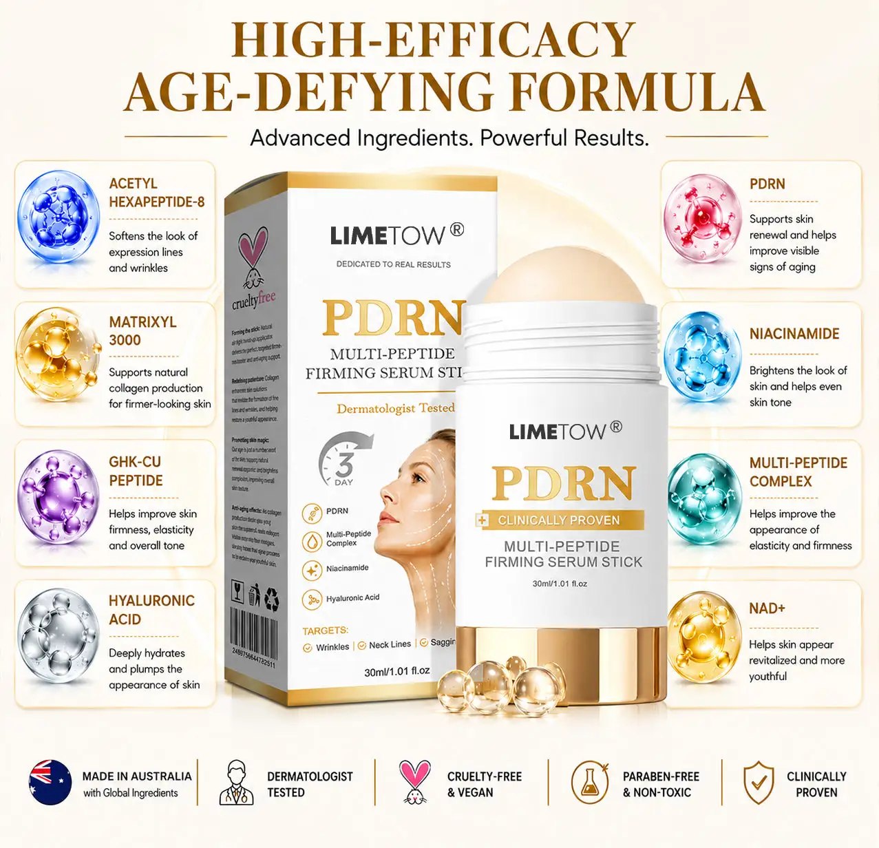 LIMETOW® PDRN Multi-Peptide Firming Serum Stick