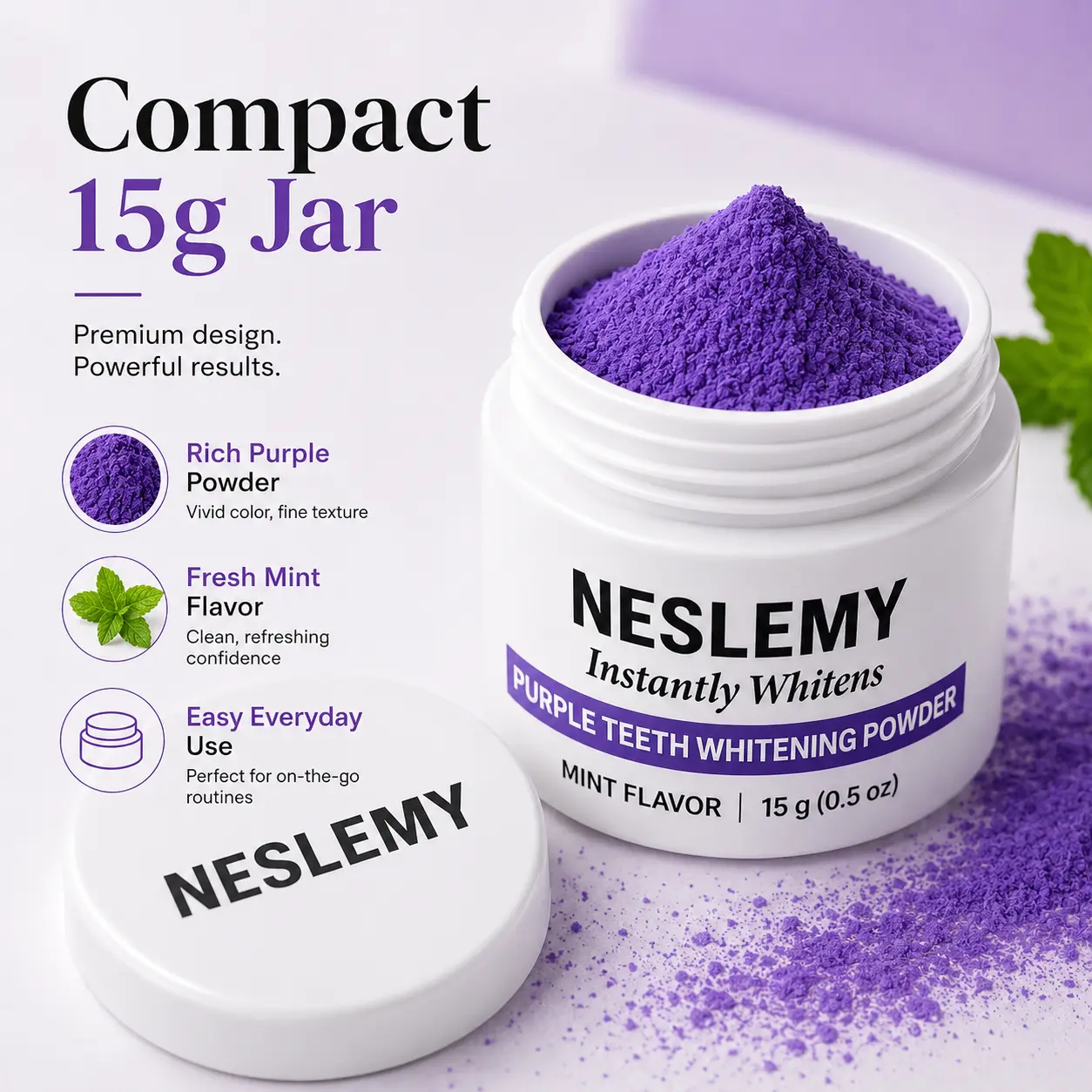 NESLEMY Purple Teeth Whitening Powder