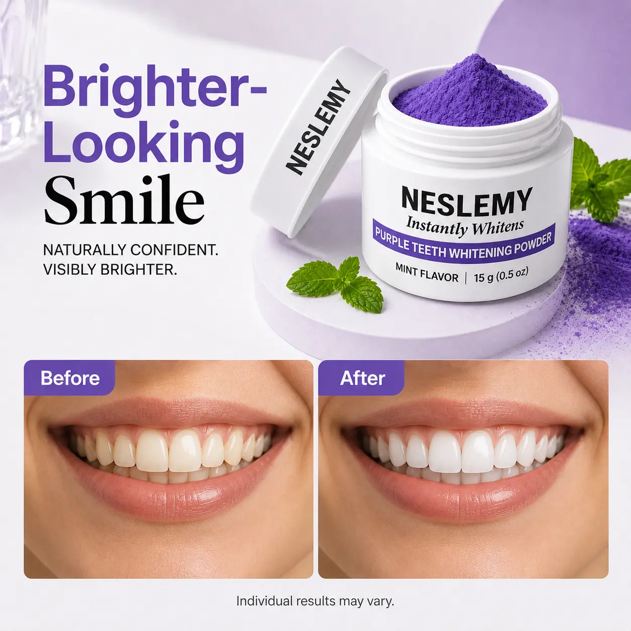 NESLEMY Purple Teeth Whitening Powder - Image 3
