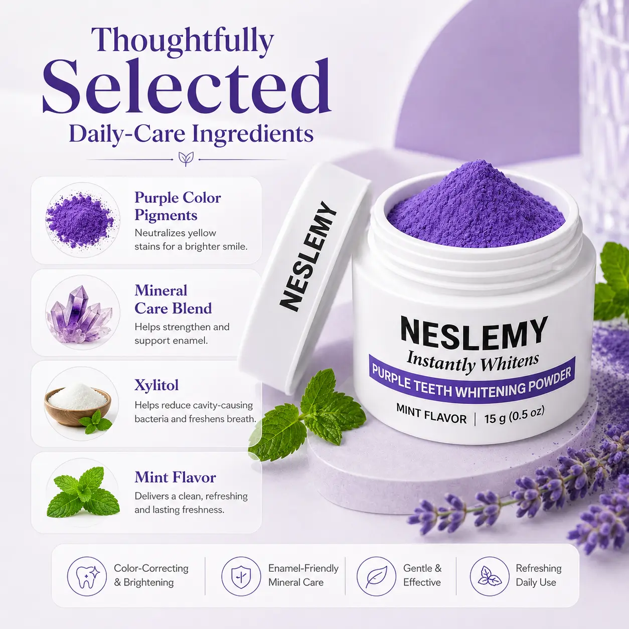 NESLEMY Purple Teeth Whitening Powder - Image 5
