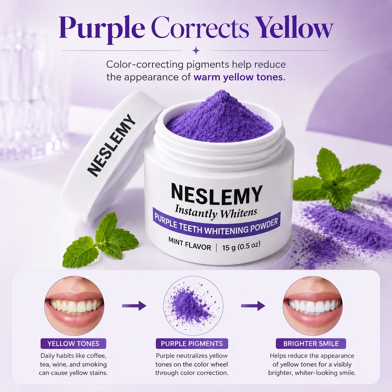 NESLEMY Purple Teeth Whitening Powder - Image 7