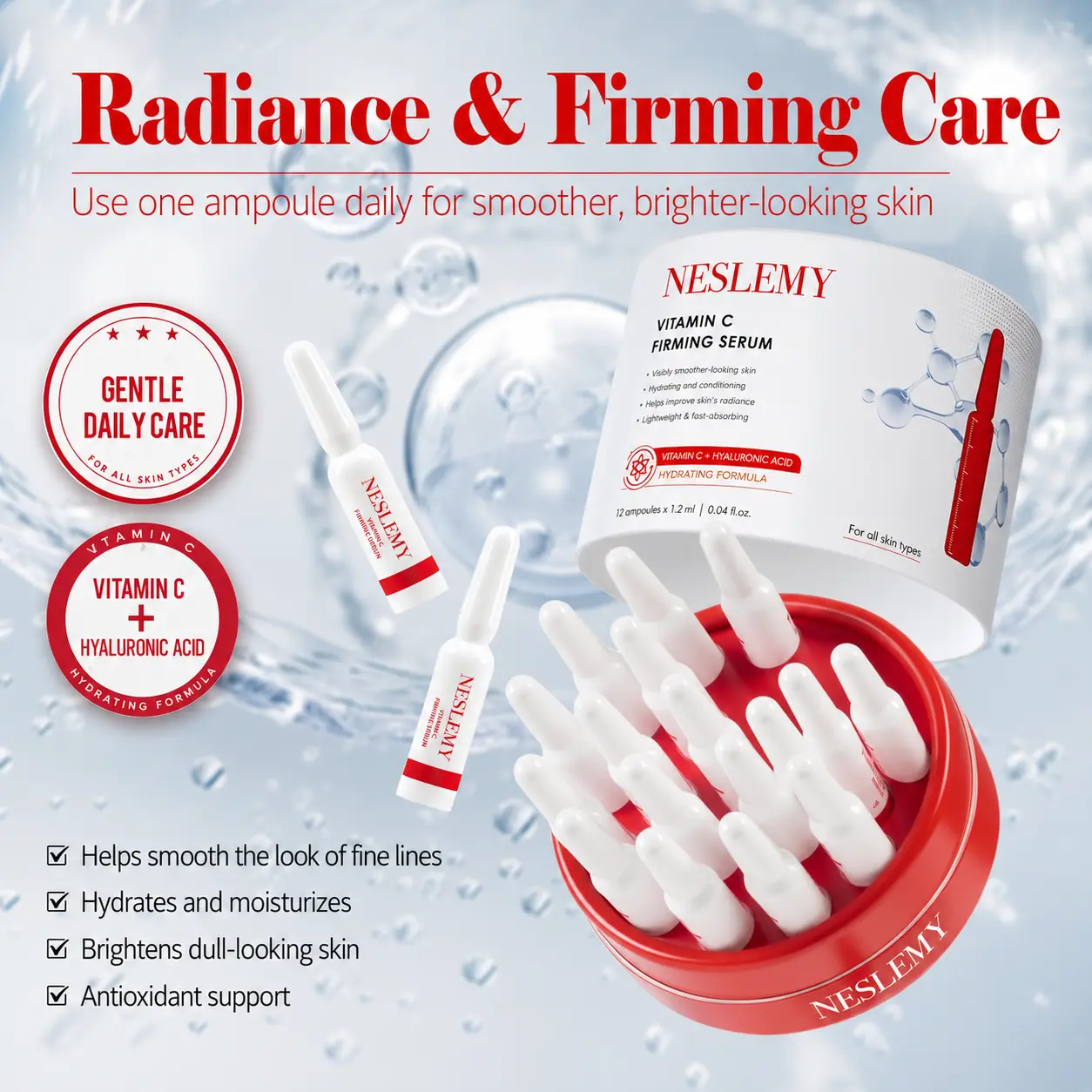 NESLEMY Vitamin C Collagen Firming Serum Ampoules - Image 2