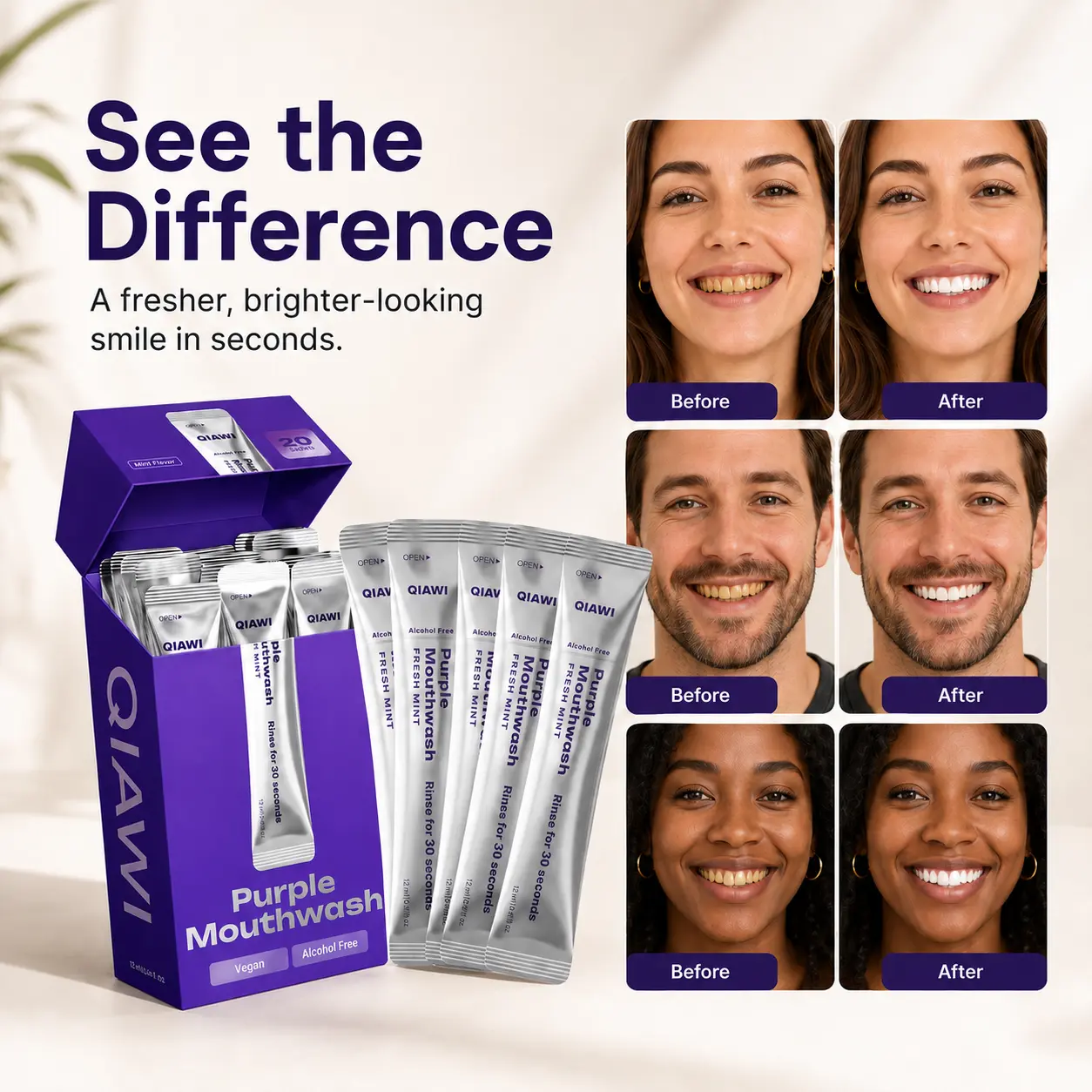 QIAWI Purple Mouthwash — Fresh Breath in 30 Seconds - Image 2