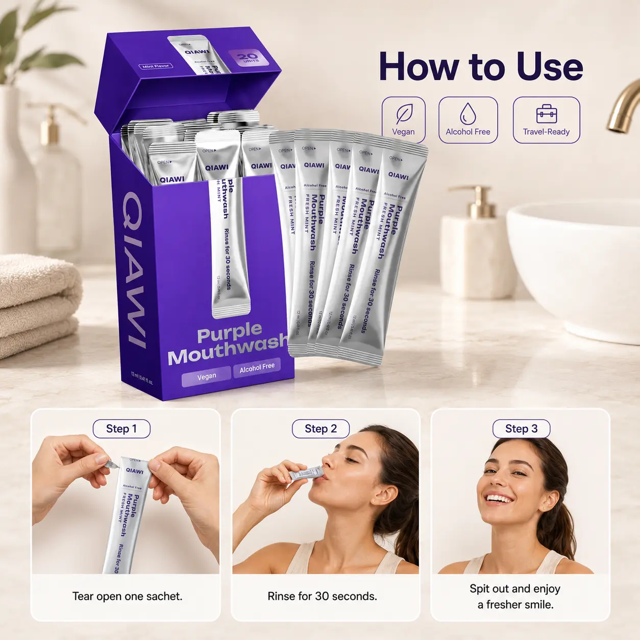 QIAWI Purple Mouthwash — Fresh Breath in 30 Seconds - Image 4