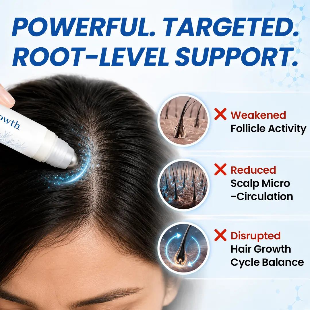 Hair Growth Serum Roll-On – 3% Rosemary Oil Scalp Treatment for Thicker - Image 2