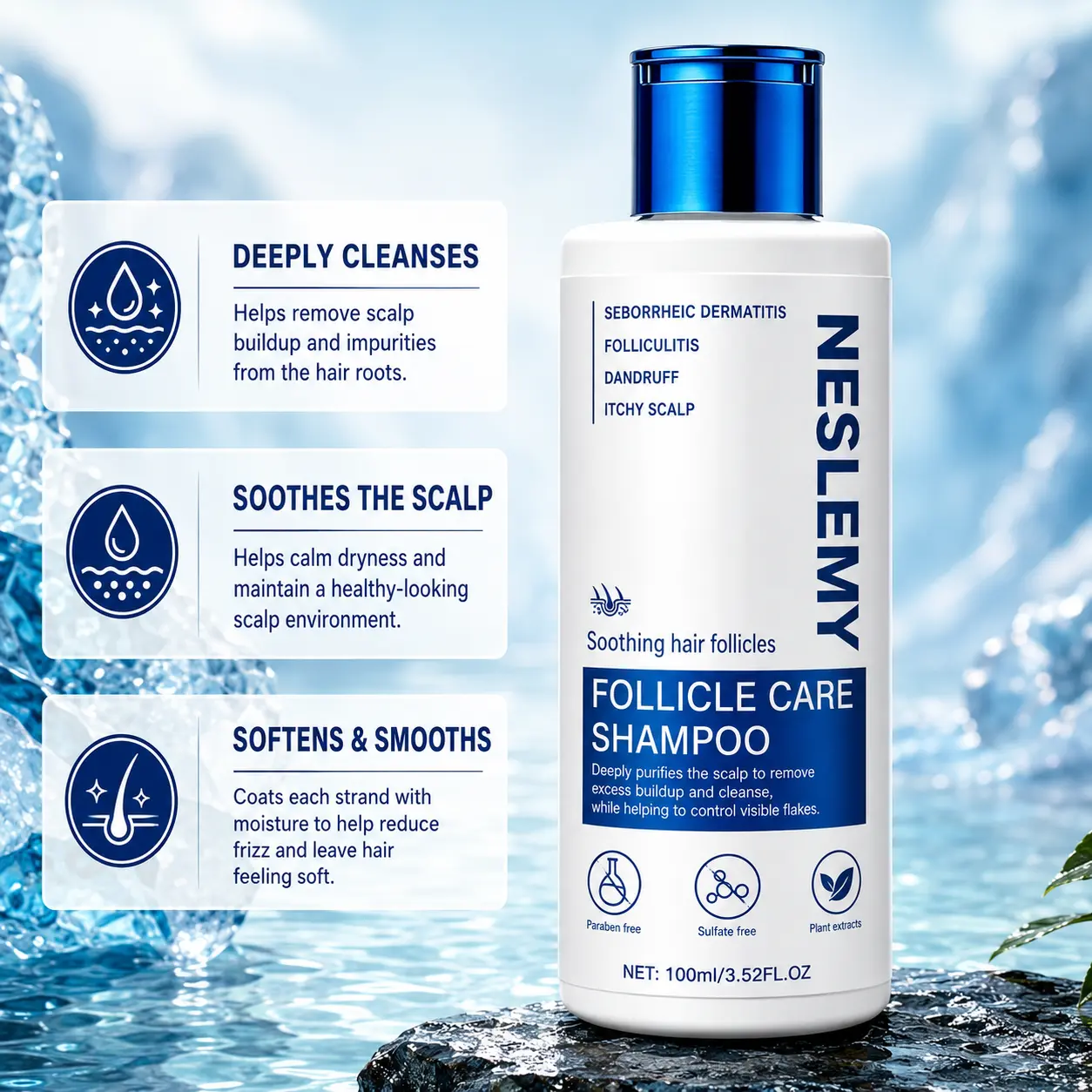 NESLEMY Folliculitis Shampoo for Itchy, Flaky & Oily Scalp - Image 3