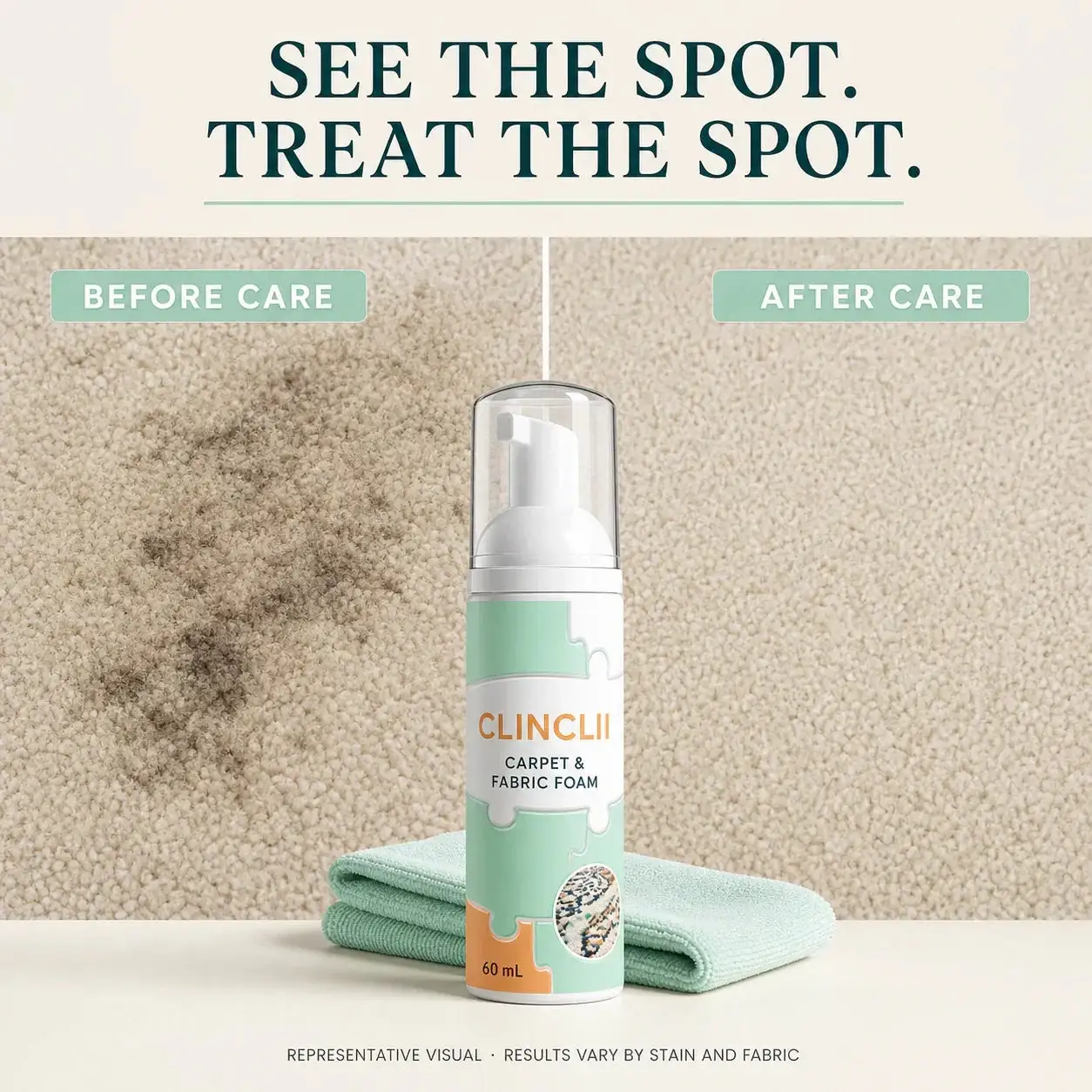CLINCLII Carpet & Fabric Foam Spot Cleaner - Image 5