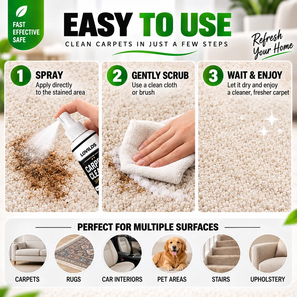 LOVILDS Carpet Cleaner Spray - Image 4